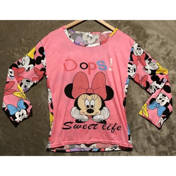 Disney Minnie Mouse Pyjamas 2 Piece Kids Sz L (0186) NEW No Tags - Picture 2 of 10